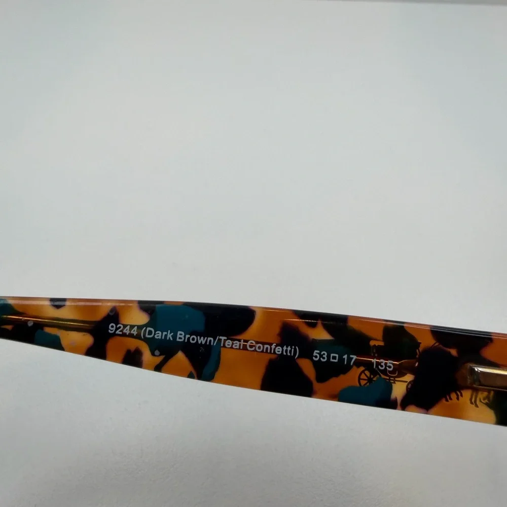COACH EYEGLASSES HC5075/9244 (DARK BROWN/TEAL CONFETTI) 53•17•135 COACH GLASSES